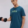 Men Printed Round Neck Polyester Green T-Shirt