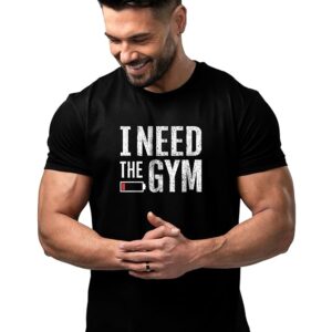 Need The Gym | Men’s Gym & Fitness T-Shirt | 100% Cotton | Motivational Workout Tee | Half Sleeve | Regular Fit | Recharge Your Strength