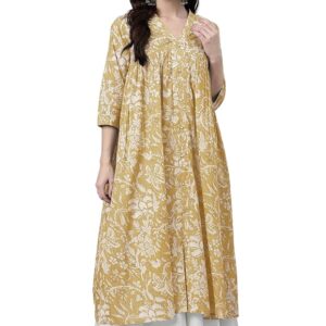 Floral Printed Flared Kurta